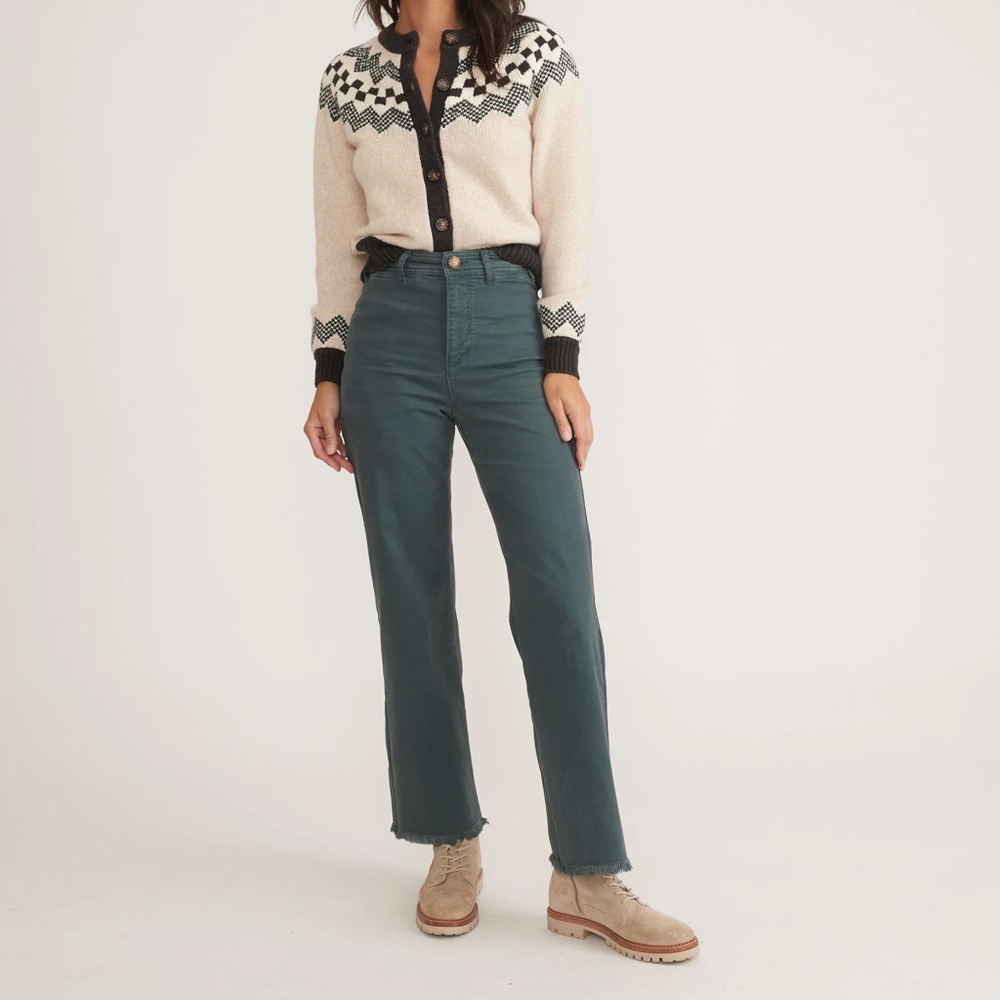 Marine Layer Bridget High Waisted Full Length Raw Edge Hem